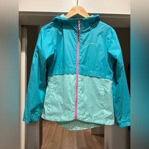 Kids Columbia Aqua and Light Green Jacket - size large